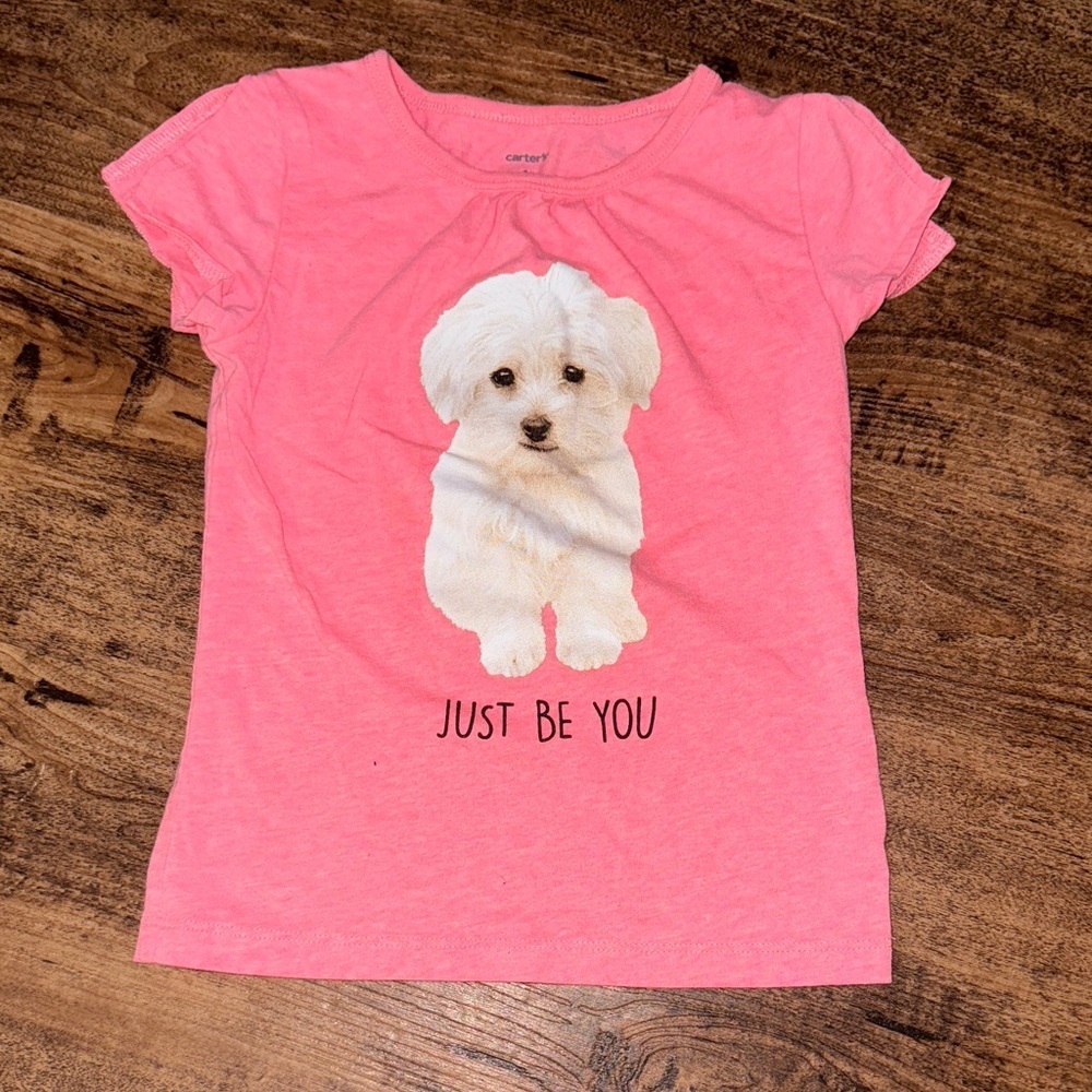 Carter's Pink Tee with Puppy Design